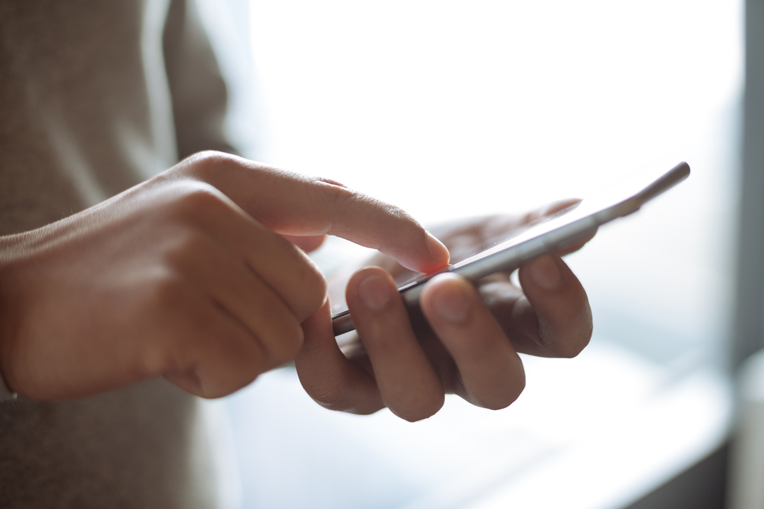 mobile phone in man's hand